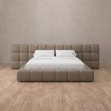 Performance Leather Taupe — Extended Headboard