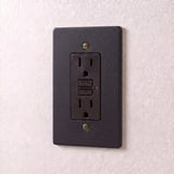 Night Black with Brass::1 Gang::GFCI