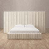 Linen Blend Cream — Full Height Headboard