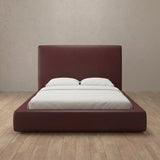 Performance Leather Burgundy — Full Height Headboard