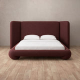 Linen Blend Burgundy — Extended Headboard