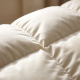 Close-up of baffle-box quilting on the down alternative duvet