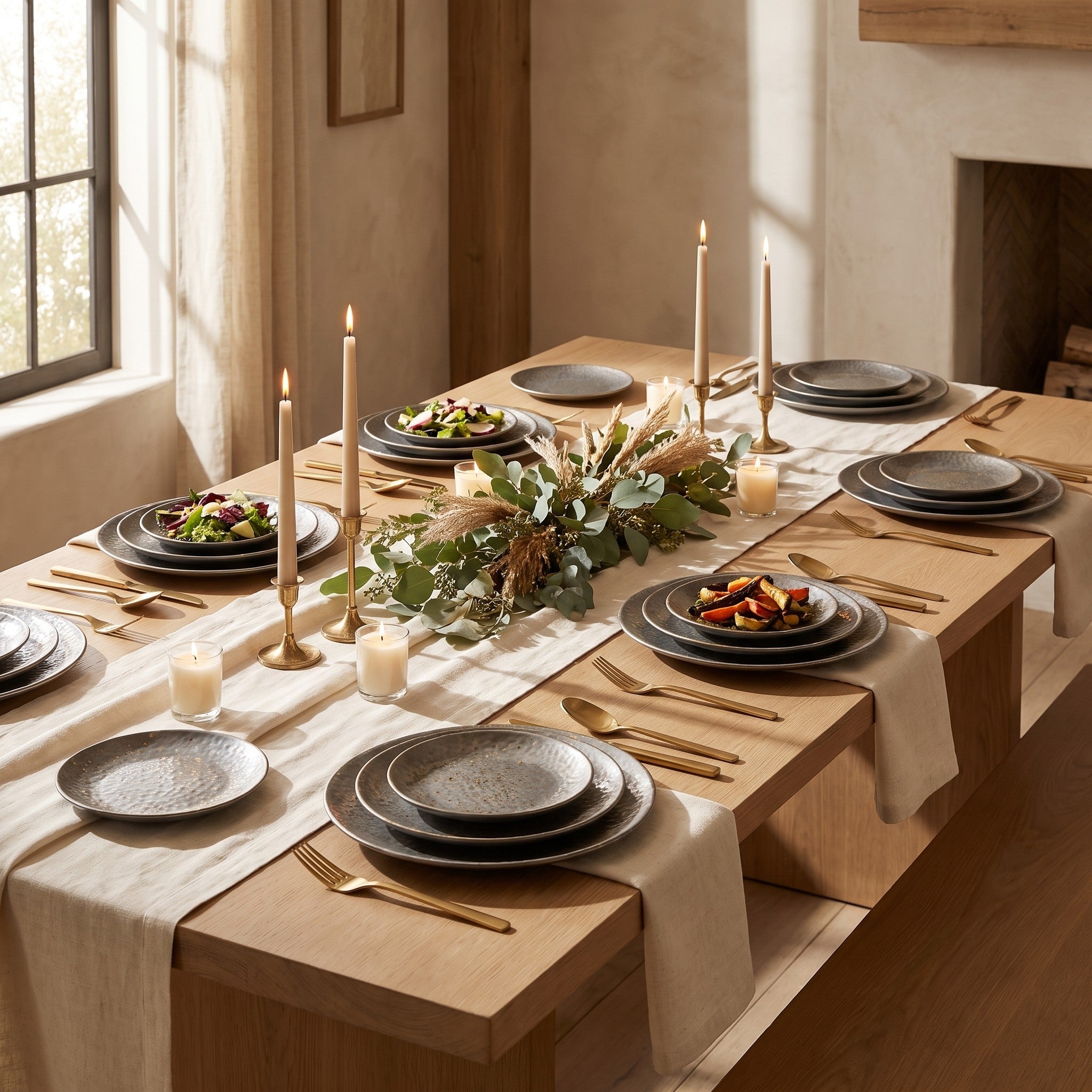 Ritz Speck Plate Collection styled in a fine-dining tablescape