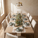 Diamond Dinnerware Set styled in a warm dining room