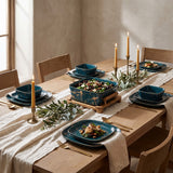 European Serving Bowl (Green) styled in a fine-dining tablescape