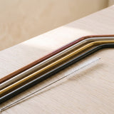 Close-up of the Seoul Straw metal straws