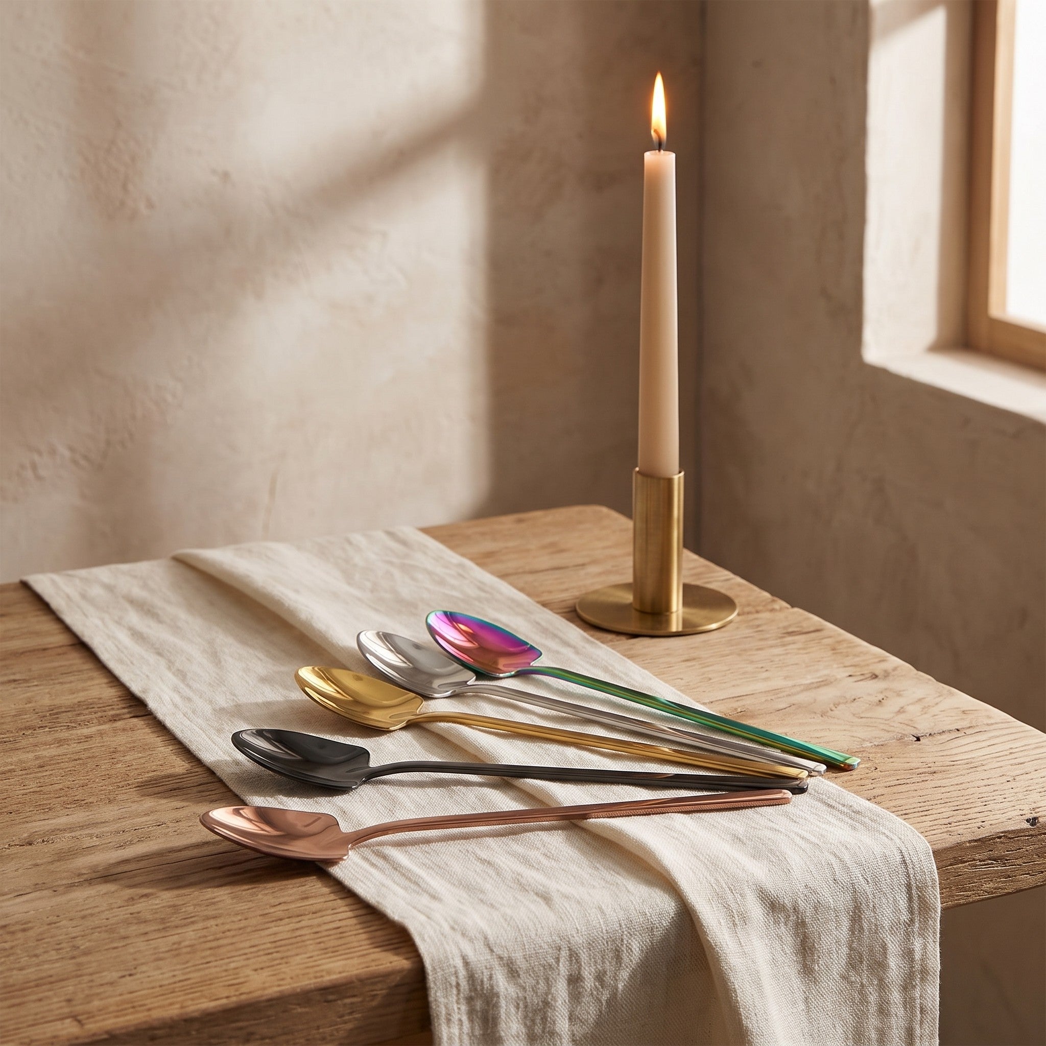 The full Granada Coffee Spoon finish range
