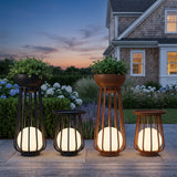 Flower Pot Lamp full range — tall and low sizes in black and copper finishes, illuminated