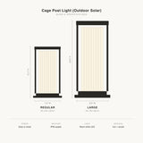 Cage Post Light (Outdoor Solar) sizes and specifications