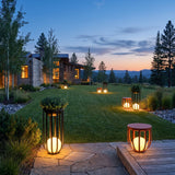 Flower Pot Lamp (Outdoor Solar) spread across an estate lawn at dusk