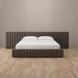 Performance Leather Truffle — Extended Headboard