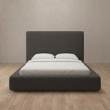 Linen Blend Smoke — Full Height Headboard