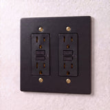 Night Black with Brass::2 Gang::GFCI