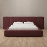 Linen Blend Burgundy — Extended Headboard