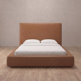 Performance Leather Cognac — Full Height Headboard