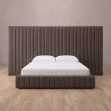 Performance Leather Truffle — Full Height Headboard