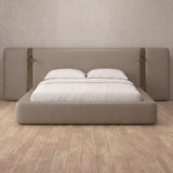 Performance Leather Taupe — Extended Headboard with Integrated Lighting