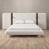 Boucle Off White — Extended Headboard with Integrated Lighting