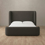 Linen Blend Smoke — Full Height Headboard