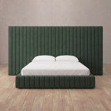 Linen Blend Forest Green — Full Height Headboard