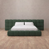 Linen Blend Forest Green — Extended Headboard