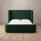 Boucle Forest Green — Full Height Headboard
