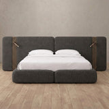 Linen Blend Smoke — Extended Headboard with Integrated Lighting