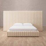 Performance Leather Cream — Full Height Headboard