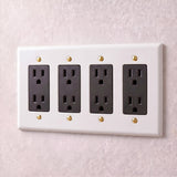 White with Brass::4 Gang::USB-C
