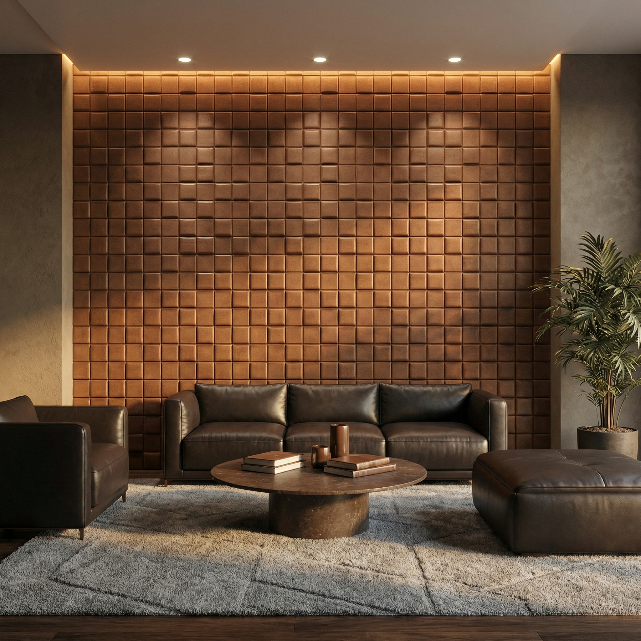 Tetris Square 3D Leather Wall Panel – Articture