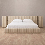 Performance Leather Linen — Extended Headboard with Integrated Lighting