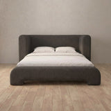Linen Blend Smoke — Full Height Headboard