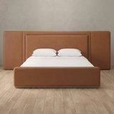 Performance Leather Cognac — Extended Headboard