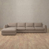 Linen Blend::4 Seater- Right Facing with Chaise Product Gallery Taupe Linen Blend