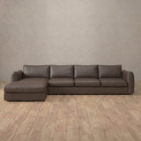 Top Grain Leather::4 Seater- Right Facing with Chaise Product Gallery Truffle Top Grain Leather