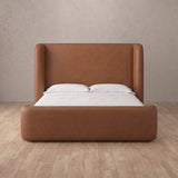 Performance Leather Cognac — Full Height Headboard