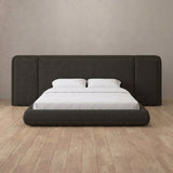 Linen Blend Charcoal — Extended Headboard