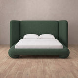 Linen Blend Forest Green — Extended Headboard