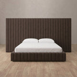 Linen Blend Truffle — Full Height Headboard