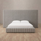 Linen Blend Pewter — Full Height Headboard