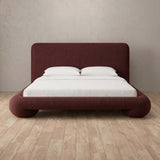 Linen Blend Burgundy — Full Height Headboard