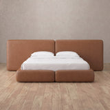 Performance Leather Cognac — Extended Headboard