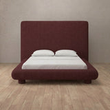 Linen Blend Burgundy — Full Height Headboard