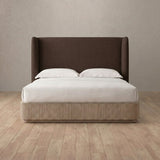 Linen Blend Espresso — Full Height Headboard