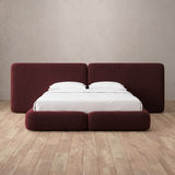 Boucle Burgundy — Extended Headboard