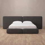 Linen Blend Smoke — Extended Headboard