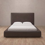 Performance Leather Truffle — Full Height Headboard