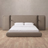 Linen Blend Taupe — Extended Headboard with Integrated Lighting
