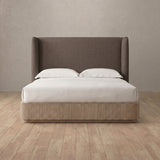 Linen Blend Truffle — Full Height Headboard