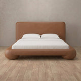 Performance Leather Cognac — Full Height Headboard